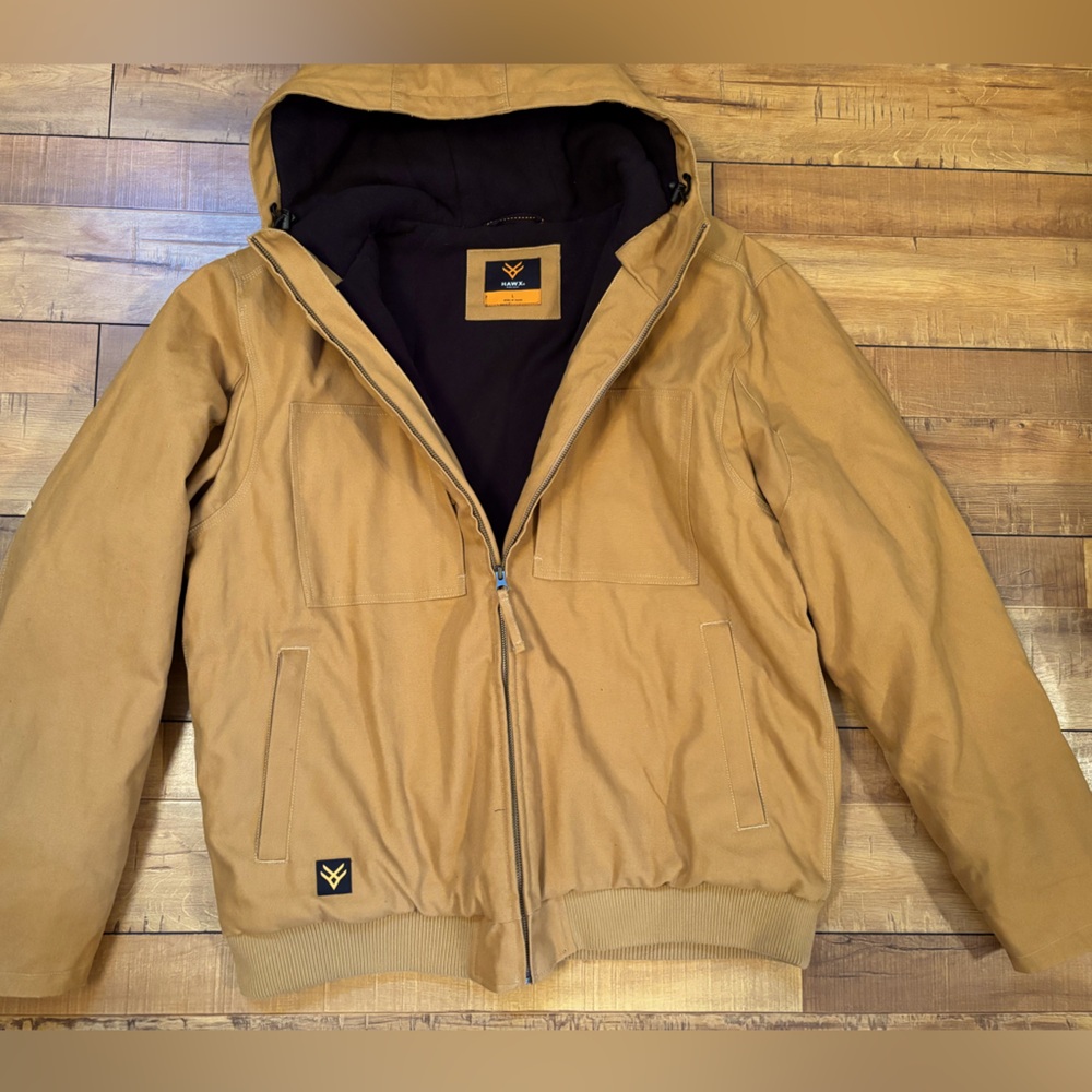HAWX Men’s Large Insulated Hooded Duck Work Jacket